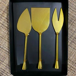 NIB Gold tone cheese tools set